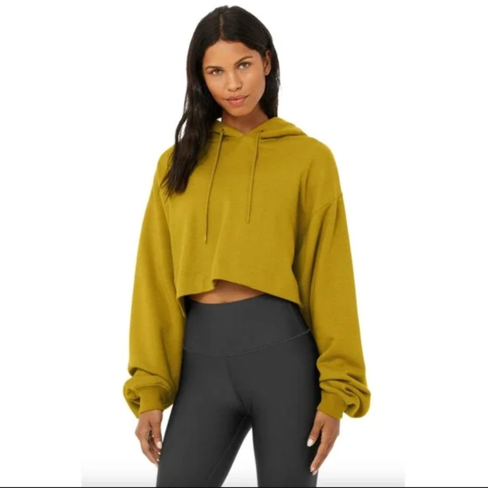 Alo Bae Hoodie in Chartruese